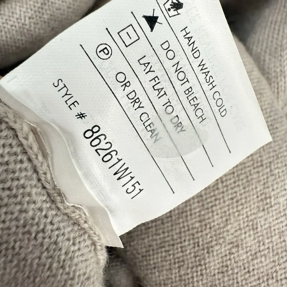 Repeat Cashmere Merino Wool Draped Cardigan US Medium EU 40 Beige with Pockets
